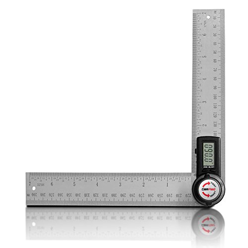 GemRed 82305 Digital Angle Finder Protractor Stainless Steel (Black Buttons)