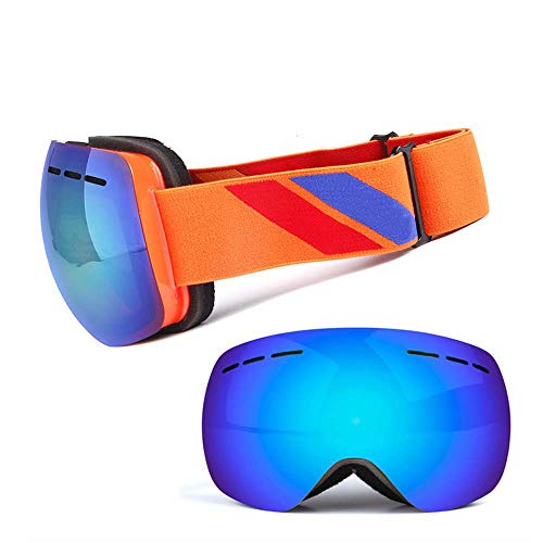 Gafas de esquí JIA imán intercambiable lente doble capa snowboard naranja