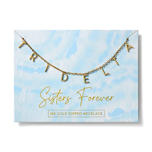 Sorority Shop Delta Delta Delta Necklace — DDD Name Necklace, 18K Gold Plated Sorority Gifts Necklace, Long-Lasting Tri Delta Gifts for Women2