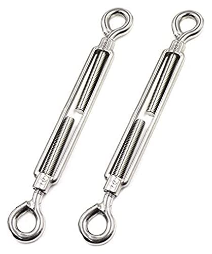 4 piezas Tensores tipo Gancho de acero inoxidable 304 para cables, kit de hardware resistente para tensión de cable miniatura 2