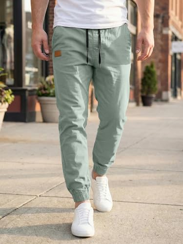 Image of JMIERR Mens Cotton Stretch Joggers Casual Twill Athletic Track Pants
