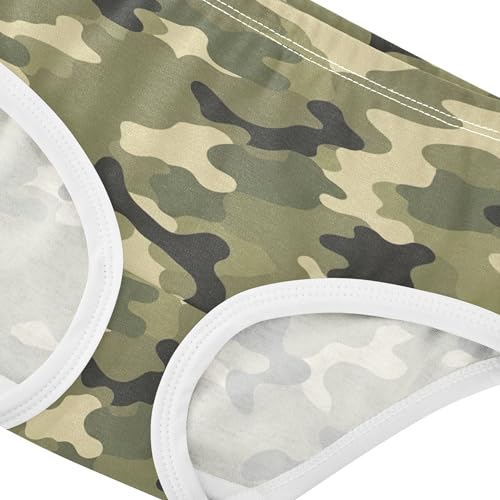 Cotton Toddlers Underwear Floral Classic Camouflage Olive Green Girl Panties Cute Bright Briefs Kids Undies 2t4