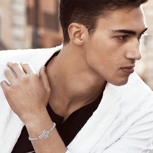 Viking Bracelet 925 Sterling Silver Cross/Mjolnir/Wolf/Urn/Valknut/Vegvisir Bracelet Abalone Urn Jewelry for Men Women2