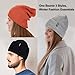 MSDC Beanies Women 3 Pack, Winter Hats for Women Men Fleece Lined Knit Warm Thermal for Cold Weather, Beanie for Women Fashionable Skull Cap(Black+Gray+Dark Orange)