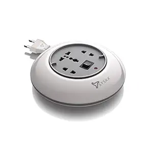SYSKA PW-0301 Universal Sockets Power Wheel 1500 Watt, 240V and 4m Cord Length Extension Board with Smooth Rotation, Rocker Switch and Overheat Protection - (Grey and White)