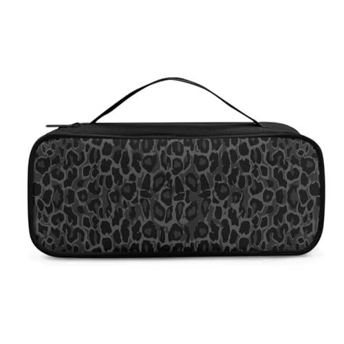 SUITOSELFY Black Leopard Print Stethoscope Case for Nurse Portable Stethoscope Holder Travel Stethoscope Carrying Bag with Mesh Pocket for Compatible with 3M Littmann/Omron/MDF Stethoscope