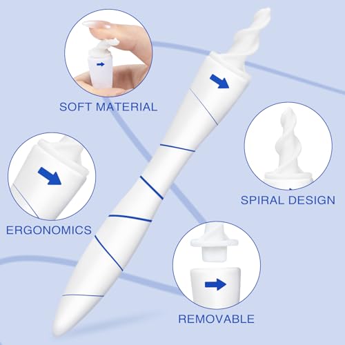 Ohrenschmalz Entferner - Ohrenreiniger, Ear cleaner, 360°Spirale Silikon Ohr Reinigung Kit Mit 16 Sicheres Ersatzköpfen, Sicheres und Weiches Ohren Reinigung für Kinder Erwachsene und Alle Familien