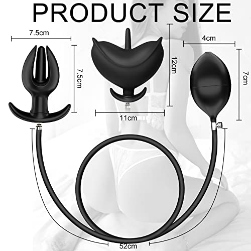 Expand Inflatable Anal Plug, Oversized Enema Training Butt Plug Anal Sex Toy For Men Women Beginners Black #TOP6