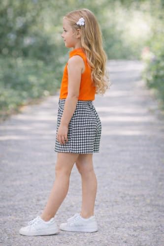 Image of Girl's Solid Cotton Blend Style Top and Shorts Set