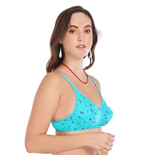Image of Full Coverage Non Padded Wire Free Daily Use Regular Printed Bra for Women and Girls in Multicolor