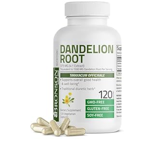 Bronson Dandelion Root High Potency Supplement, Supports Overall Good Health & Well-Being, Traditional Diuretic Herb – Non-GMO, 120 Vegetarian Capsules