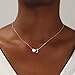 Turandoss Heart Initial Necklace for Women, 18K-White-Gold-Plated Heart Initial J Dainty Necklaces Tiny Silver Necklaces Birthday Christmas Gifts for Women Jewelry