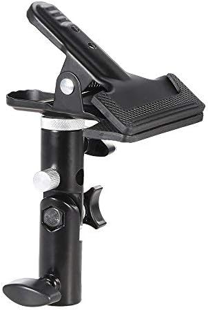 Andoer Clip Clamp Holder Bracket for Oval Round Reflector Umbrella Flash Background with 1/4inch 3/8inch Screw Mounted on Light Stand Photography Photo Studio
