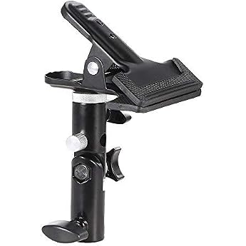 Andoer Photo Studio Reflector Clamp Holder, Metal Tripod Clamp with 5/8 Inch Light Standing System 1/4 Inch to 3/8 Inch Screw