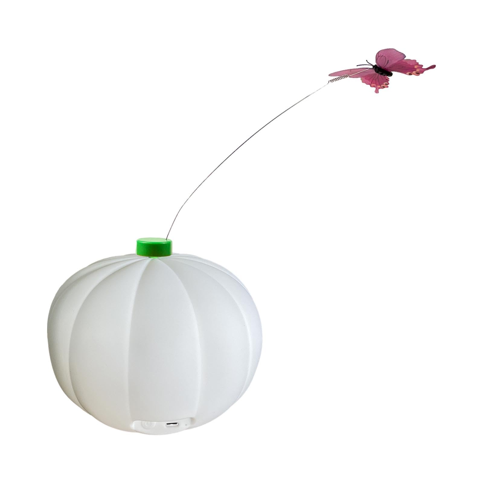 Jouets pour Chats, Papillon à Mouvement Automatique, entraînement pour Animaux de Compagnie, Jouet pour Chaton Rotatif à 360 °, Jouet interactif pour, Blanche