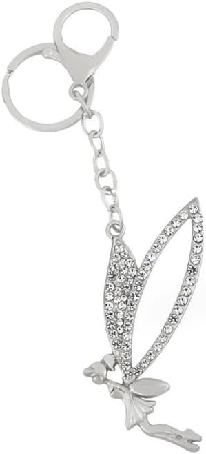 Keychain Rhinestone Angel Model Pendant Keyring Key Ring Bag Charm Jewellery Christmas Birthday Gift Keychains Key Chain Key Ring Holder for Women Silver - Image 6