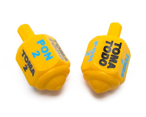 MexART Classic Mexican Pirinola Toma Todo Plastic Solid Peace Color Collection Yellow Pirinola de Plastico Solida Coleccion Yellow (2 Pack)