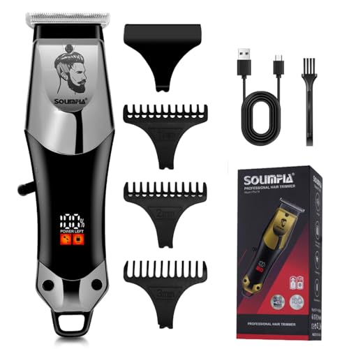 Image of SOLIMPIA HT-679 Digital Display 0mm Professional Cordless Hair Clippers Rechargeable Wireless Hair Grooming Set Beard Trimming Beard Styling Rechargeable Li-ion Battery 600mAh 120 min Runtime, Silver