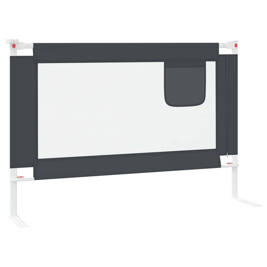 homiuse Barandilla de Seguridad Cama de niño Barrera Cama Barandillas para Camas Baranda Cama Niños Barra Cama Seguridad Barrera De Seguridad Barandilla Cama NiñO Gris Oscuro Tela 100x25 cm