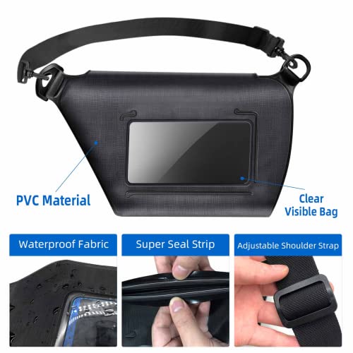 Maveek Waterproof Pouch for Water Sports, Screen Touchable Phone Dry Bag with Adjustable Waist Straps, Water Resistant Waist Bag for Rafting Swimming Snorkeling Floating Kayaking Boating for Men Women - Thumbnail 3