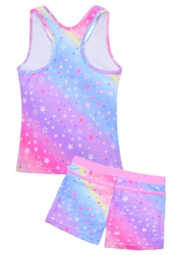 Image of Uhnice Girls Swimsuit Two Piece Tankini Swimwear with Boyshort