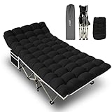 YELLOW JACKET Camping Cot with Mattress for Adults, Upgraded 32" Wide Folding Sleeping Cot, Portable Camping Cot with Carry Bag, Cot for Camping 600lbs Max Load, Home,Office,Travel