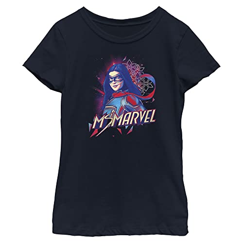 Tee shirt Marvel Fille portrait rouge et bleu en coton à manches courtes