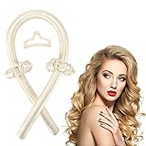 Lockenwickler Locken Ohne Hitze, Rutschfest Heatless Curls Band mit Haarnadel, New Seidenhaar Lockenwickler, DIY Haare Locken Ohne Hitze Frisurenset,für langes mittleres Haar(Beige)