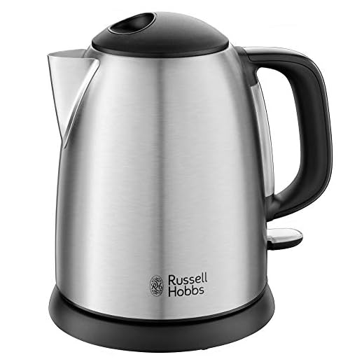 Russell Hobbs Bollitore Elettrico Piccolo - 1,0 L, 2400W - Acciaio Inox Satinato; Ebollizione Rapida; Filtro Anticalcare Rimovibile, Indicatore Esterno del Livello Dell'Acqua, Adventure 24991-70