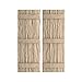 Ekena Millwork SHUBJS Three Board Joined Faux Wood Shutters, 16 1/2"W x 68"H, Rough Sawn