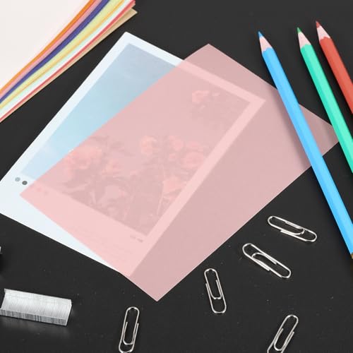 PATIKIL 30 Blätter Pergamentpapier 15.24 x 10.1cm, Transparentpapier Bedruckbar Pergamentpapier 100GSM für Einladungsdruck, Rosa