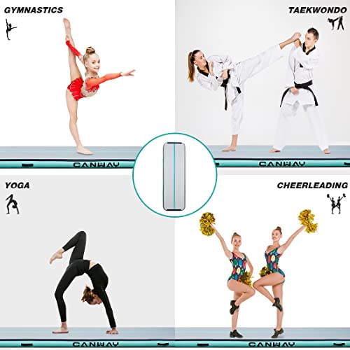 Canway Air Tumble Track Inflatable Gymnastics Mat 10Ft/13Ft/16Ft/20Ft Gymnastics Training Mat With Electric Air Pump For Home/Outdoor/Gym/Cheerleading/Yoga #TOP4