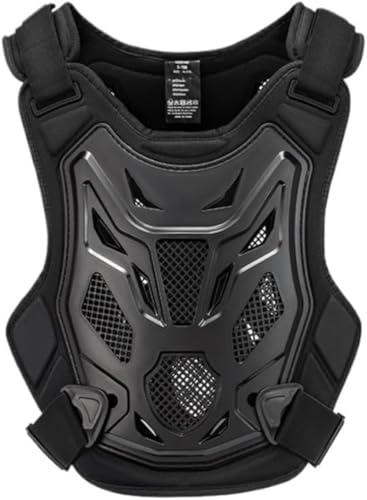 HOTGEEJPチェストプロテクター オートバイアーマー モトクロスギアライディングベストチェストプロテクターダートバイクギアアウトドアスポーツライディングモトクロススケート大人用 (L,ブラック)