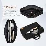 Bagasin 15 15.6 16 Ordinateur portable de pouce PC Étui de transport de sac d'épaule, mallette en tissu hydrofuge, chargeur de charge léger, sac à dos ou école