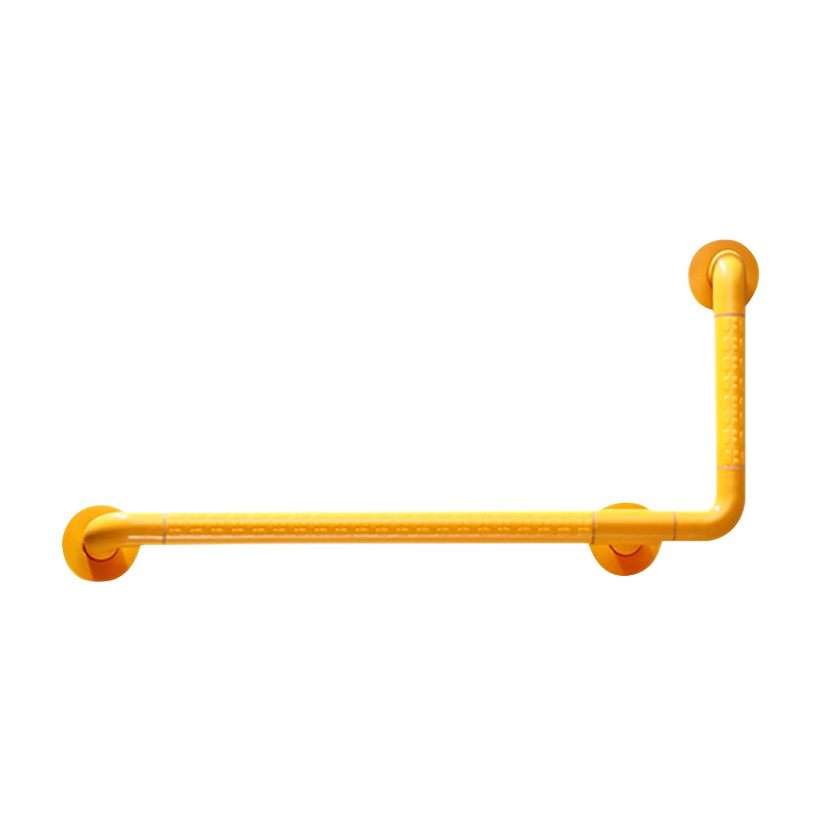 Asidero para baño de acero inoxidable en forma de L con anillo luminoso para ducha y bañera (amarillo, 38 cm)