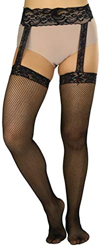 Image of ToBeInStyle Women's Attached Garter Belt Suspender Nylon Stocking Pantyhose