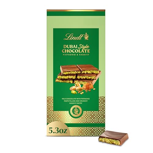 Lindt Dubai Style Milk Chocolate Candy with Pistachio & Kadayif,