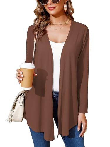 Image of Women's Lightweight Open Front Cardigans Casual Soft Drape Spring Summer Fall Cardigan S-3XL