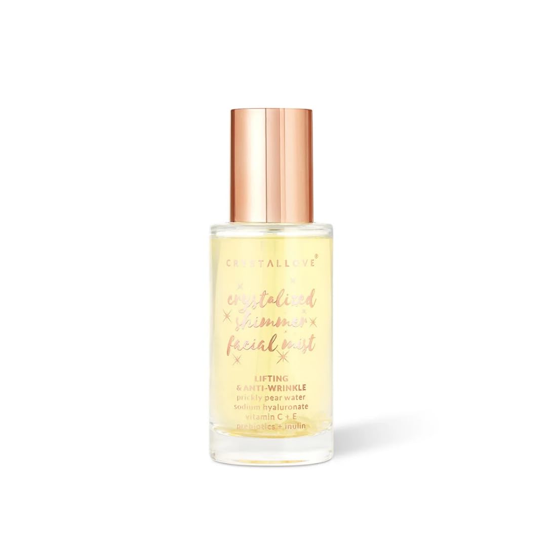 CRYSTALLOVE Clear Quartz Skincare Duo – Gesichtsserum 30 ml & Face Mist 100 ml mit Bergkristall inkl. Kosmetiktasche – Hautpflege Set für Glow, Feuchtigkeit & Frische – Geschenkset