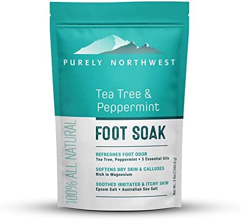 3 Pounds-Tea Tree, Peppermint, Foot Soak | MSM with Epsom Salt Soothes Burning & Itching from Athletes Foot & Foot Odors-Softens Dry Calloused Heels Made by Purely Northwest