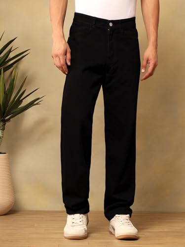 Image of KOTTY Mens Solid|Mid Rise| Coin Pocket|Button|Ankle Length|5 Pocket Jeans