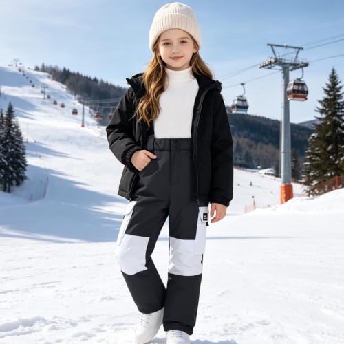 OTSANT Kids Snow Bib Pants Boys Girls Adjustable Windproof Ski Snowpants - image 3