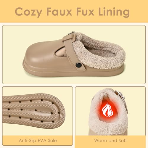 Women's Winter House Slippers with Cotton Lined, Fuzzy Fluffy Anti-Slip Bedroom Shoes, Indoor Outdoor Slip-On Slippers3