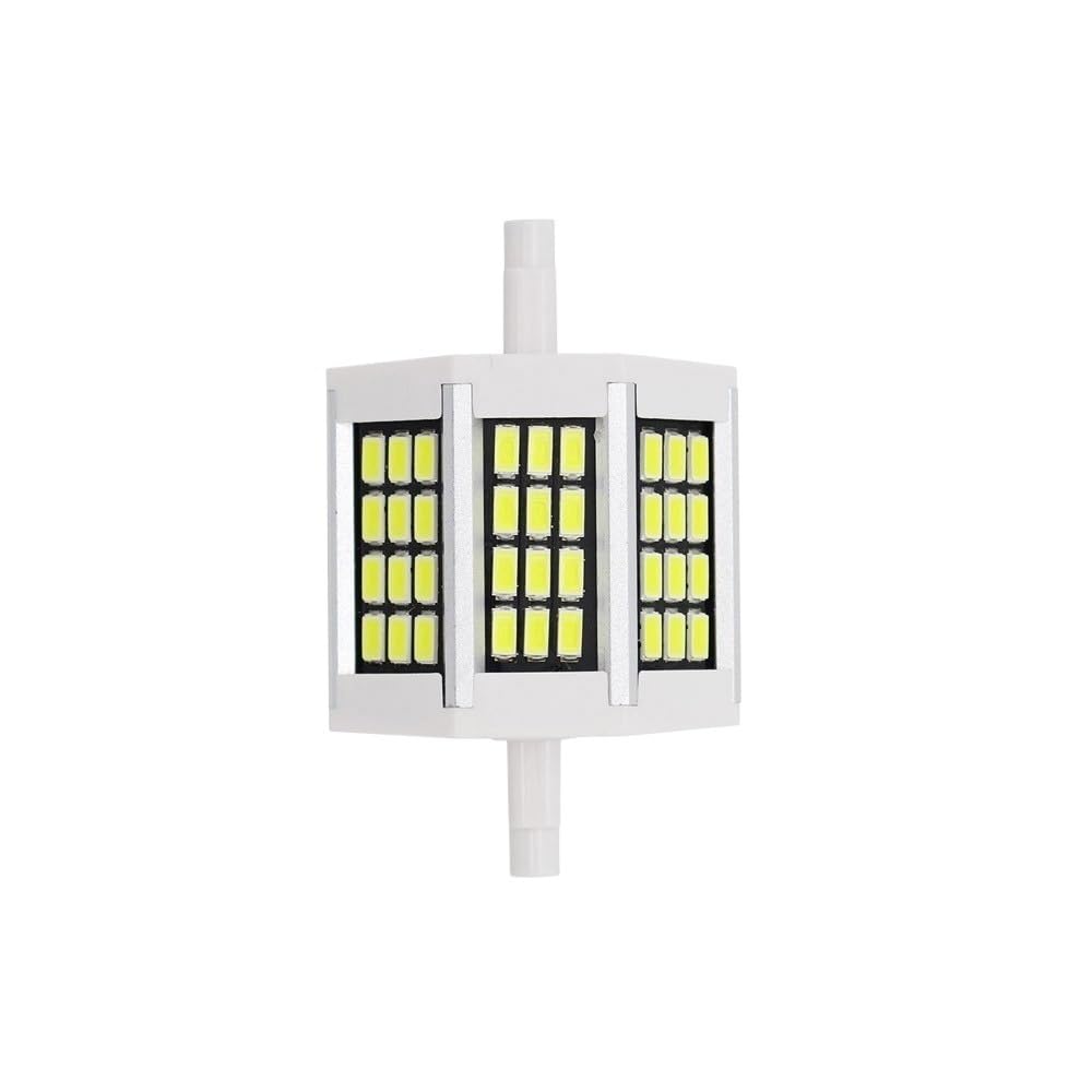 1fortunate Paquete de 10, bombilla de foco de diodo LED R7S AC220V 78/118/135/189mm lámpara de reflector LED SMD5730 sin parpadeo(Cool White,5W 78mm)