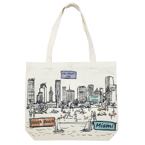 Bolsa Tote con diseño Cities Around the World 17x14 miniatura 1