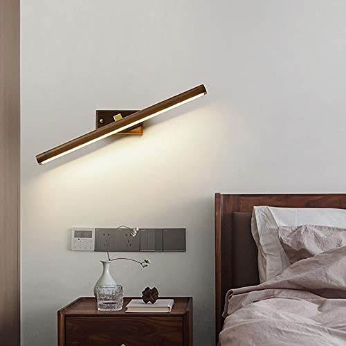 Applique miroir LED laiton design bois pivotant luminaire chic