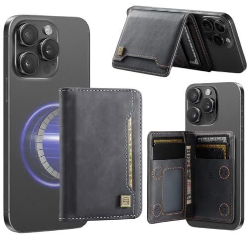 Image of ZORBES for MagSafe Wallet Magnetic RFID Blocking Card Holder Compatible with MagSafe Phones and Cases, Strong Magnet Minimalist Phone Wallet for iPhone 17 /16 /15 /14 /13 /12 / Pro /Max /Plus, Black