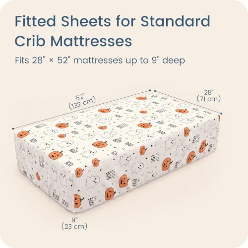 Image of Crib Sheets 28x52x9 Inch, Fitted Baby Mattress Sheets 2 Pack