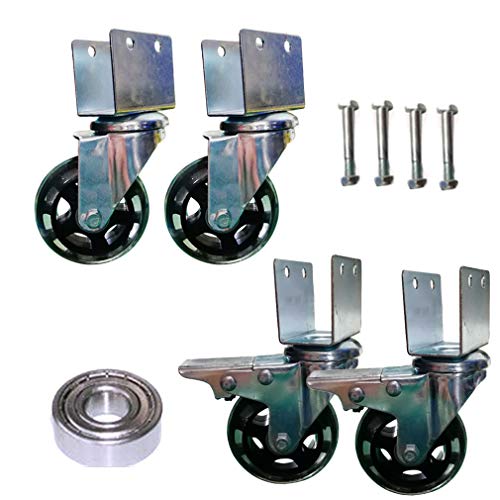 ZJCQA Plate Casters Polyurethane 3inch Splint Swivel Wheel w...
