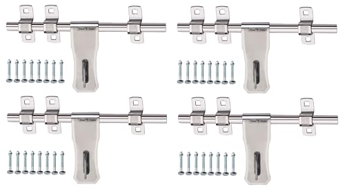 Image of Smart Shophar Stainless Steel Lonely Aldrop 8 Inches Silver Pack of 4 - Sturdy and Versatile Aldrop Set - Durable, Classic Design, User-Friendly Installation, Secure Fastening